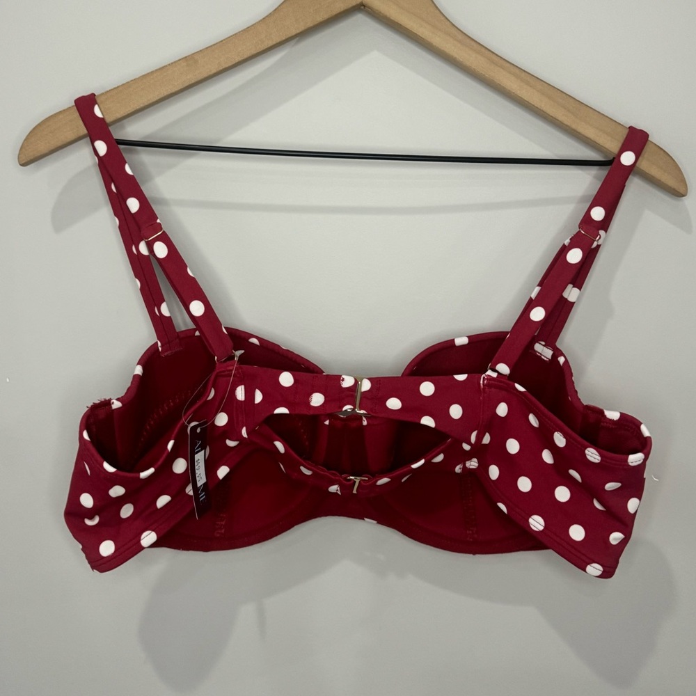 Adore Me NWT Vivien Contour retro polka dot bikini top 38D - Picture 5 of 10